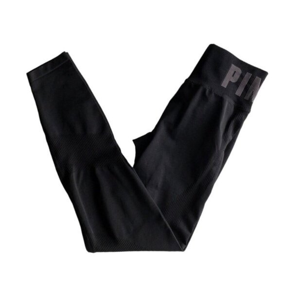 Pink Active Victoria's Secret Black Tights Active Leggings Spandex Womens Small - Picture 2 of 9